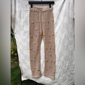 Cotton On Women's Size S Pants Crochet Floral Boho Festival